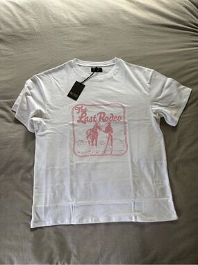 Brunette the Label - White Short-Sleeve Graphic Tee - 'The Last Rodeo’
